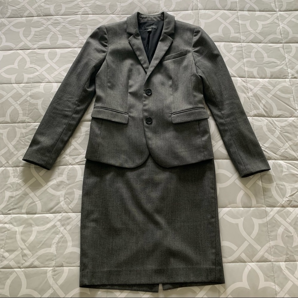 Ann Taylor Suit in Stretch Cotton Sharkskin